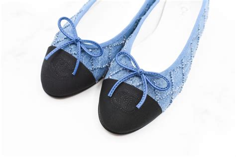 buy chanel ballet flats online|chanel denim ballerina flats.